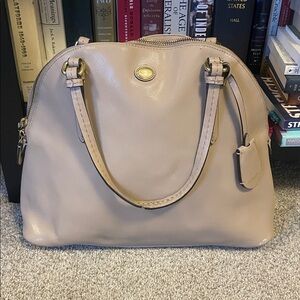 Authentic Coach Tan Leather Satchel Handbag